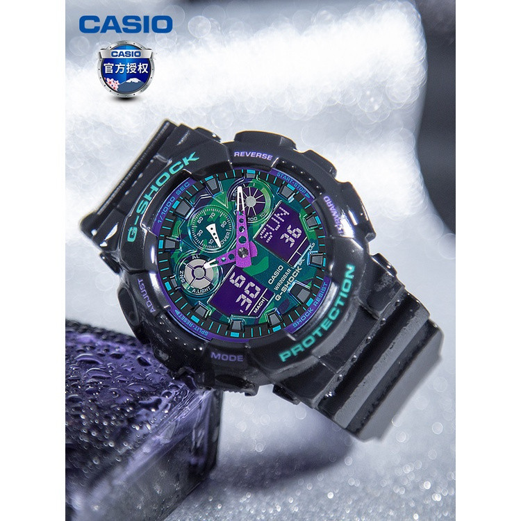 KK GA-100 Army Green Camouflage GA100 นาฬิกาผู้ชายกีฬานาฬิกา GA-100CM-5A สายนาฬิกานาฬิกาอุปกรณ์เสริม