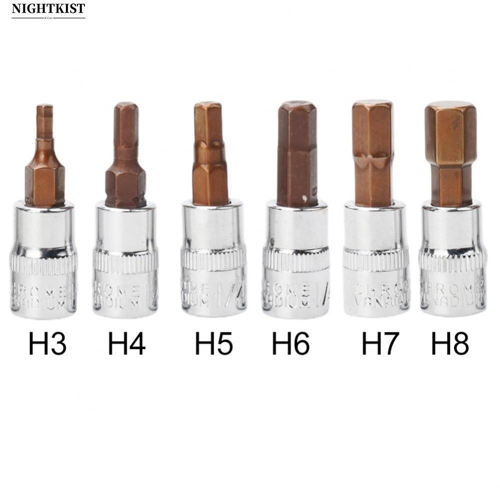 Essential Hex หัวไขควงบิต 1/4 ไดรฟ์ซ็อกเก็ตเครื่องมือ H3 H4 H5 H6 H7 H8
