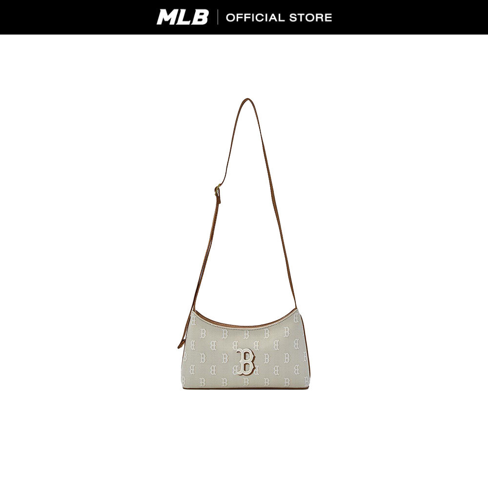 MLB กระเป๋าสะพายข้าง ยูนิเซ็กส์ Classic Jacquard Monogram Crossbody Bag รุ่น 3ACRM015N 43BGL สีเบจ