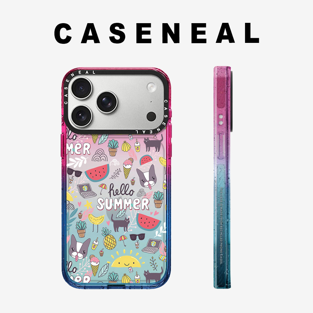 Cotton candy glitter CASENEALเคสโทรศัพท์ใสสําหรับiPhone 17ProMax 17pro 17 16promax 16 15promax 14promax 13Promaxน่ารักGraffiti hard CaseอะคริลิคiPhone 13กรณีคุณภาพสูง