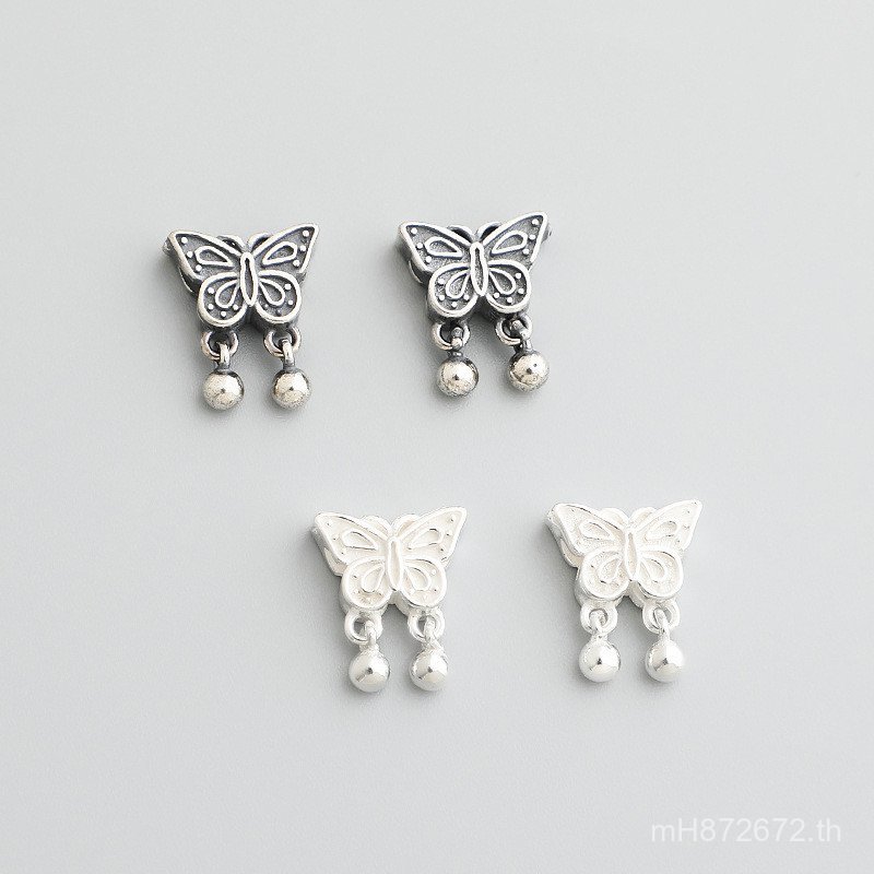 สร้อยข้อมือถักวัสดุจี้ Handmade เงินสเตอร์ลิง s925 อุปกรณ์เสริมผีเสื้อที่สวยงาม DIY เครื่องประดับสร้
