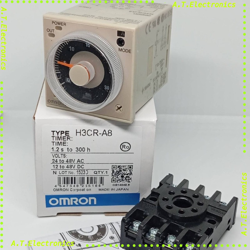Newคุ้ม พร้อมส่ง! H3CR-A8 12-48v 24v 48v 12vOmron H3CR-A8 รีเลย์เวลาจิ๋ว H3CR-A8 1.2-300h 24-48VAC 1