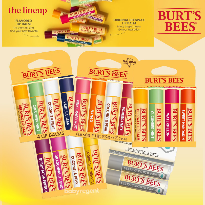 💋🐝 มาใหม่ !! พร้อมส่ง [USA] Burt’s Bees Lip Balm, Lip Mini Size  ลิปบาล์ม บำรุงริมฝีปากให้ความชุ่มชื้น