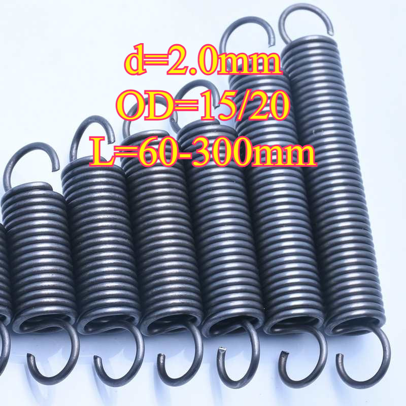 สปริงแรงดึง/สปริง d=2.0mm,OD15/20mm,L=60~300mm สปริงดึงพร้อมตะขอ ทาประตูโรงรถ bunnings เครื่องแกว่งH