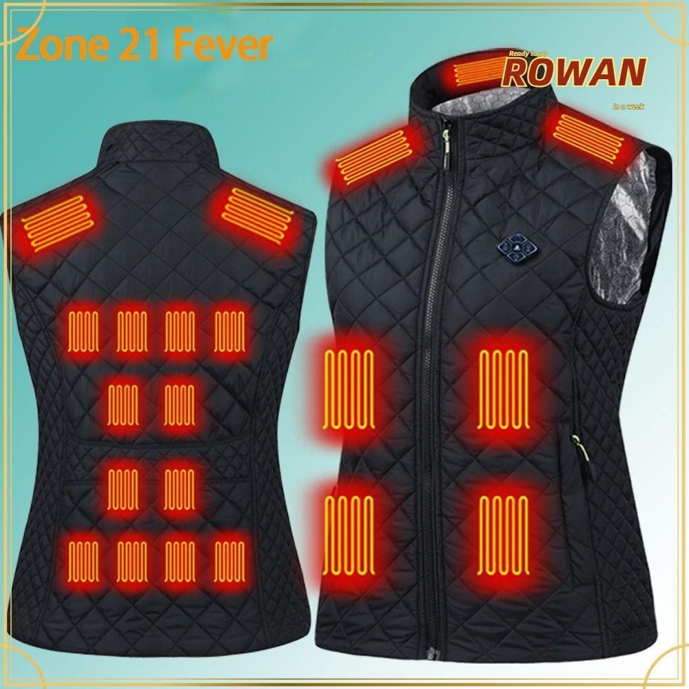 Rowanth USB Electric Heated Vest 21 Heating Zones 3 Levels Washable For Outdoor Wear