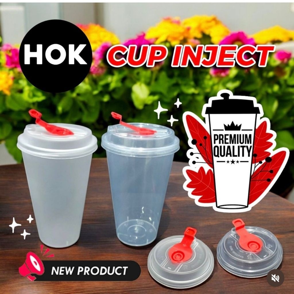 (25 ชิ้น) Clear INJECTION CUP Plastic CUP / FROSTED HOK 12 Oz (380 ml) 16 Oz (500 ml) 22 Oz (700 ml)