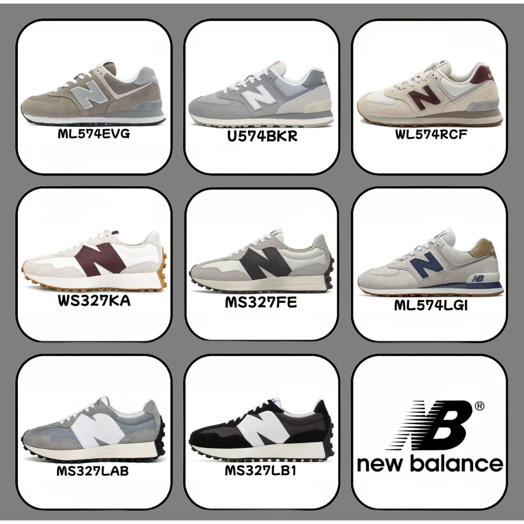 ❤️ของแท้% 100❤️ New Balance 327 574 WL574RCF สีขาว สีดำ สีเทา สีแดง สีน้ำเงิน