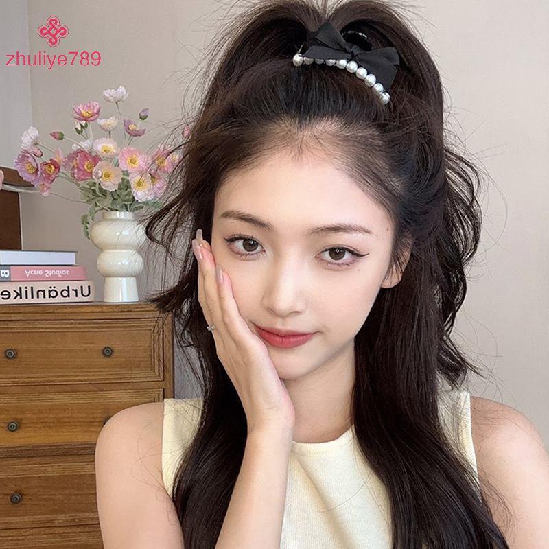 <zhuliye789> โบว์เพิร์ลผมขนาดเล็ก Claw คลิปสาว ck ผู้ถือหางม้า Barrettes อุปกรณ์เสริมผม Nice