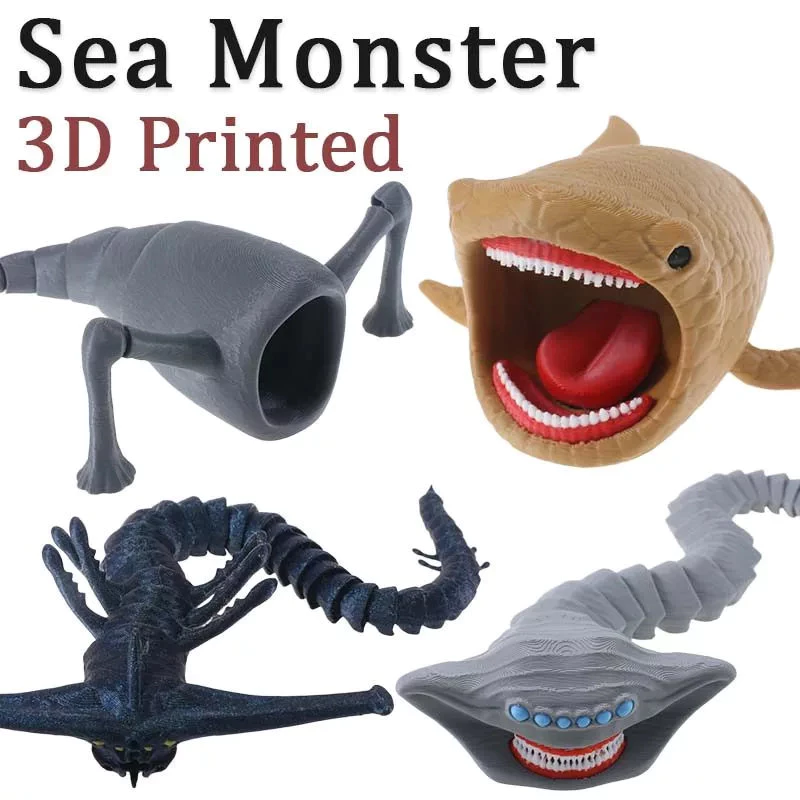 Cuero Sea Eater Articulion ของเล่น Sea Monster 3D เครื่องพิมพ์ Bloop Flish El Gran Maja Movable Joint รูป