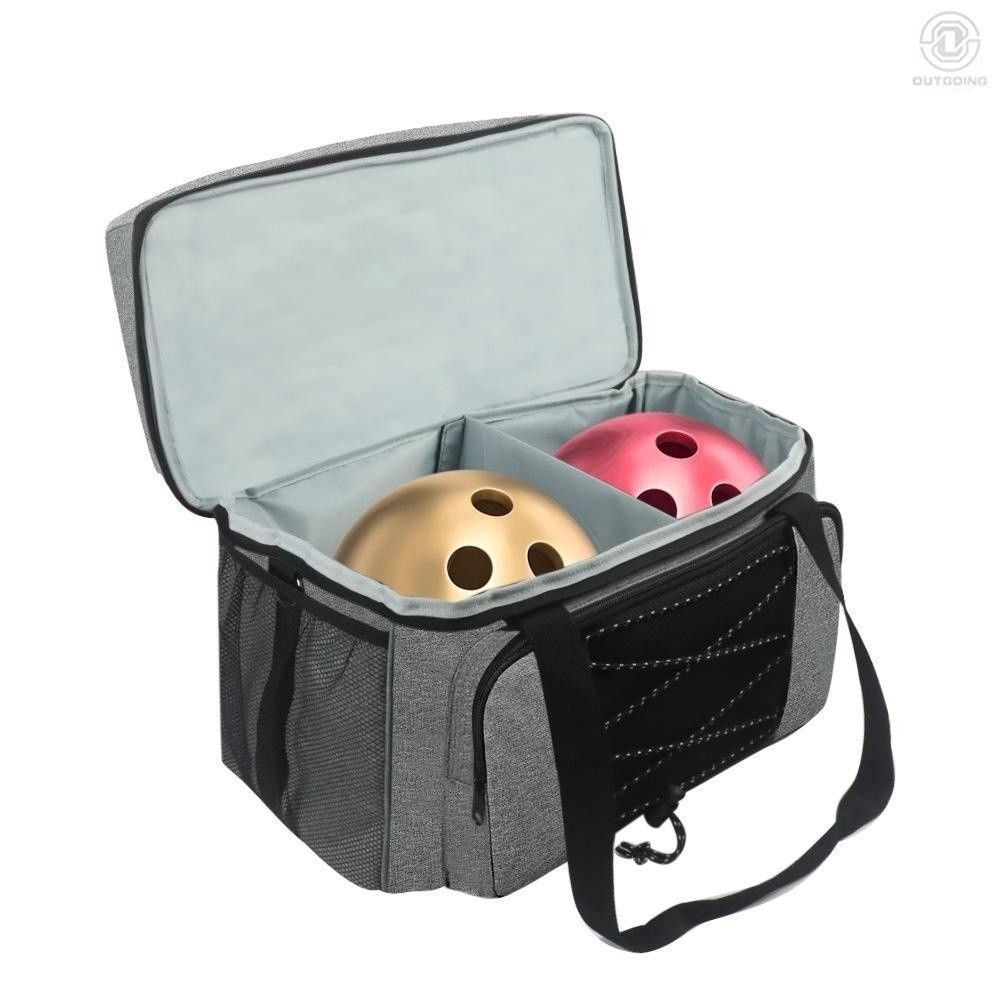 [OUSG] Bowling Bag for 2 Balls Portable Bowling Tote Bag with Padded Ball Holder for Double Ball and