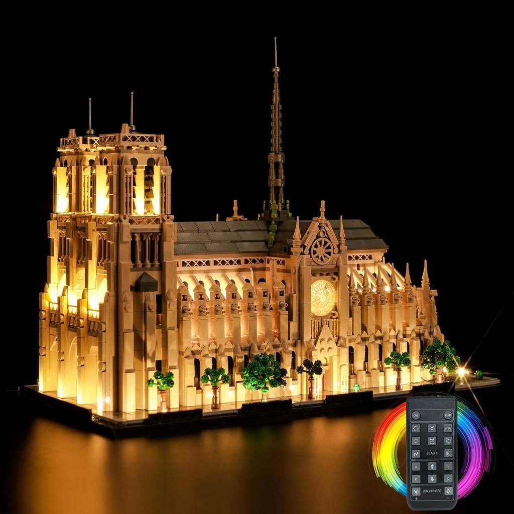 ชุดไฟ เข้ากันได้กับ Lego Notre Dame Cathedral Architecture 21061, Creative Lighting Set Accessories 