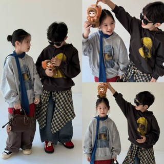 PRETTY BABY เสื้อแขนยาวเด็ก เสื้อกันหนาวมีฮู้ดเด็ก ลายน้องหม…