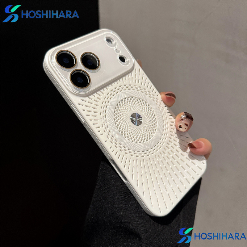 เคสโทรศัพท์ iPhone17 แบบแม่เหล็กระบายความร้อนสุดหรูระดับไฮเอนด์สำหรับ iPhone 17 Air 16 15 14 13 12 Pro Max 16plus เคสกันกระแทกแบบกลวงระบายความร้อน iPhone 17ProMax 16Promax ปกแข็ง