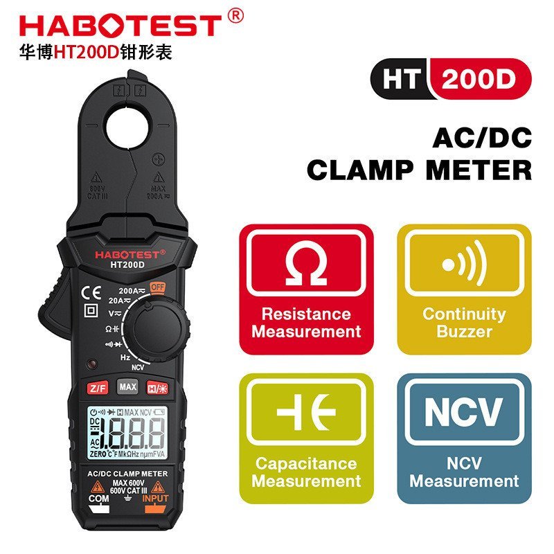 ซ่อม HT200D Digital Ammeter Clamp Multi-Function ช่างไฟฟ้า Clamp Meter มัลติมิเตอร์ AC DC ขนาดเล็ก G
