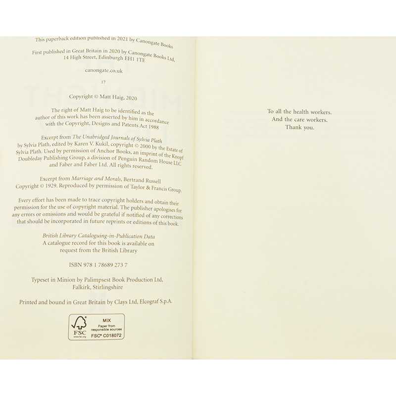 Midnight Library English Original The Midnight Library: A Novel Matt Haig Novel Matt Haig Chinese Pi