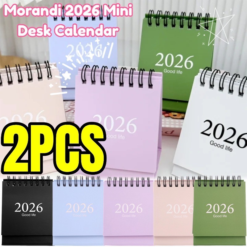 น่ารักยืนพลิกหนังสือปฏิทินรายเดือน-ย้อนยุค โมรันดี 2026มินิปฏิทินตั้งโต๊ะ-เครื่องประดับสก์ท็อปที่มีเสน่ห์สําหรับของขวัญ