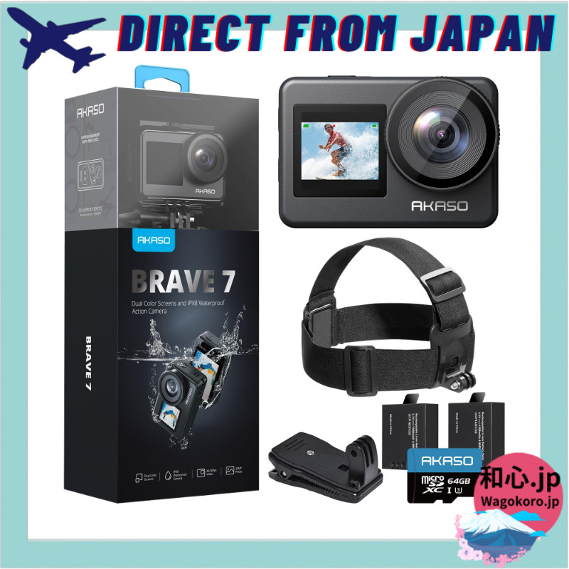 AKASO Brave7-4K Wearable Action Camera, IPX8 Waterproof to 10M, 6-Axis Image Stabilization, WiFi, Qu