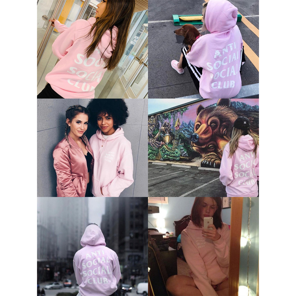 Anti Social Club ASSC Hoodie แบบฮู้ด สำหรับทั้งชายและหญิง สไตล์มัลติคอลอร์