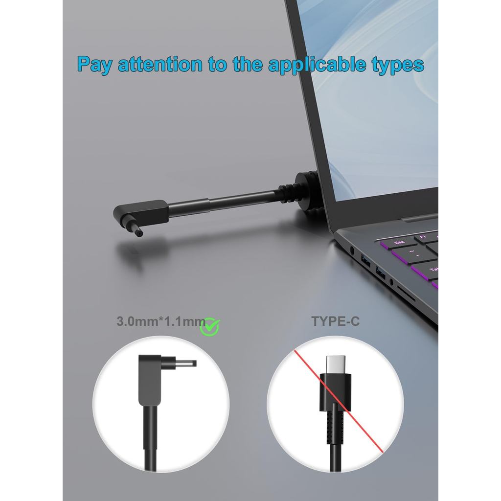 65W AC Charger Compatible with Acer Aspire 3 A314 A315 A317 A314-22 A314-35 A314-23P A314-36P A317-3