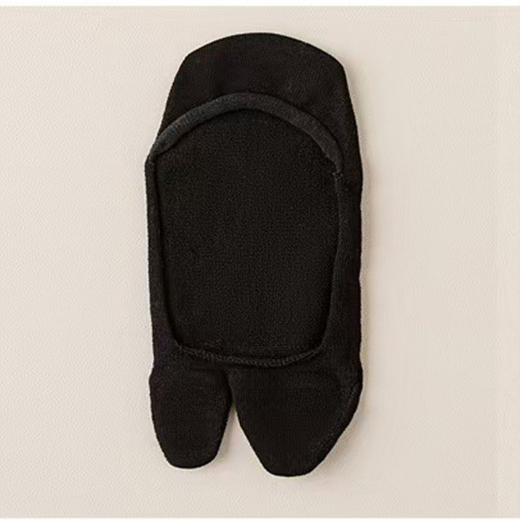 ร้านคนไทย！ 1คู่ ถุงเท้าแยกนิ้ว แยกสองนิ้ว แบบบาง กันลื่นได้ วัสดุผ้าฝ้าย ข้อสั้น สีดำสีเบจ สำหรับผู้หญิง - รูปที่ 6