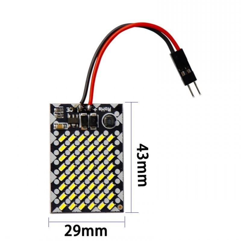 พร้อมส่งจากไทย NEW มาใหม่ ไฟเพดานรถยนต์ LED 48SMD ชิป ใส่กับรถได้ทุกรุ่น 3014 สีขาว 12V
