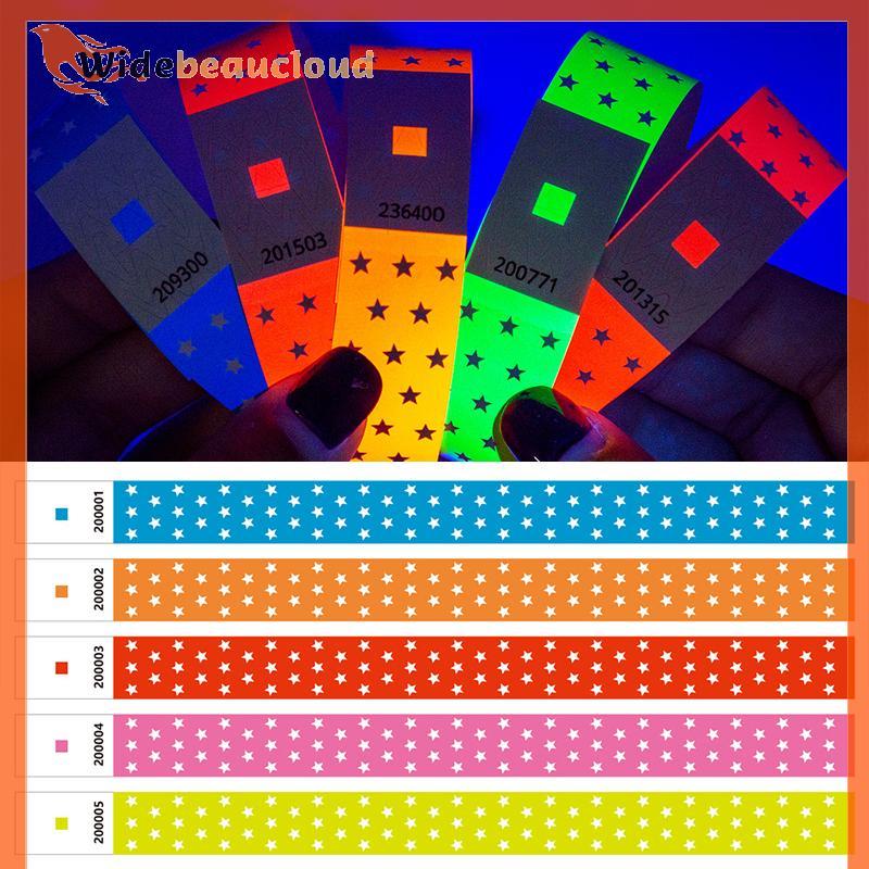 Widebeaucloud 50/100 ชิ้นสายรัดข้อมือกระดาษ Neon Star Tear-Proof สร้อยข้อมือกิจกรรมแบบใช้แล้วทิ้งสําหรับคอนเสิร์ต เทศกาล งานปาร์ตี้ วันหยุด ราคา ถูกที่สุด ดีลบีเคเค แกลเลอรีภาพที่ 2