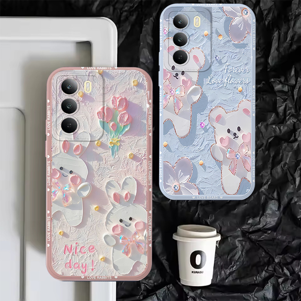 Realme C71 4G-C75-C75x-C53-C51-C51s-C63-C67-C61-C65-Note 50 60 - B3ar Frame Motif - Tpu Skin - Softc