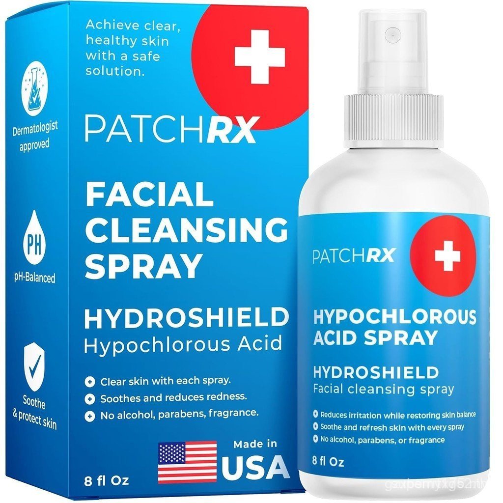 Hypochlorous Acid Spray (8oz, Reduces Acne), Targets Bacteria - HOCL Facial Cleanser Acne Spray for 