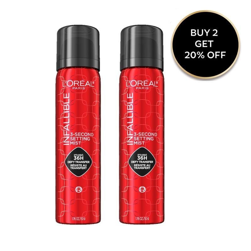 LOreal Paris Infallible 3-Second Setting Spray Mist, Microfine Mist ได้ถึง 36HR Wear- 1.76 oz