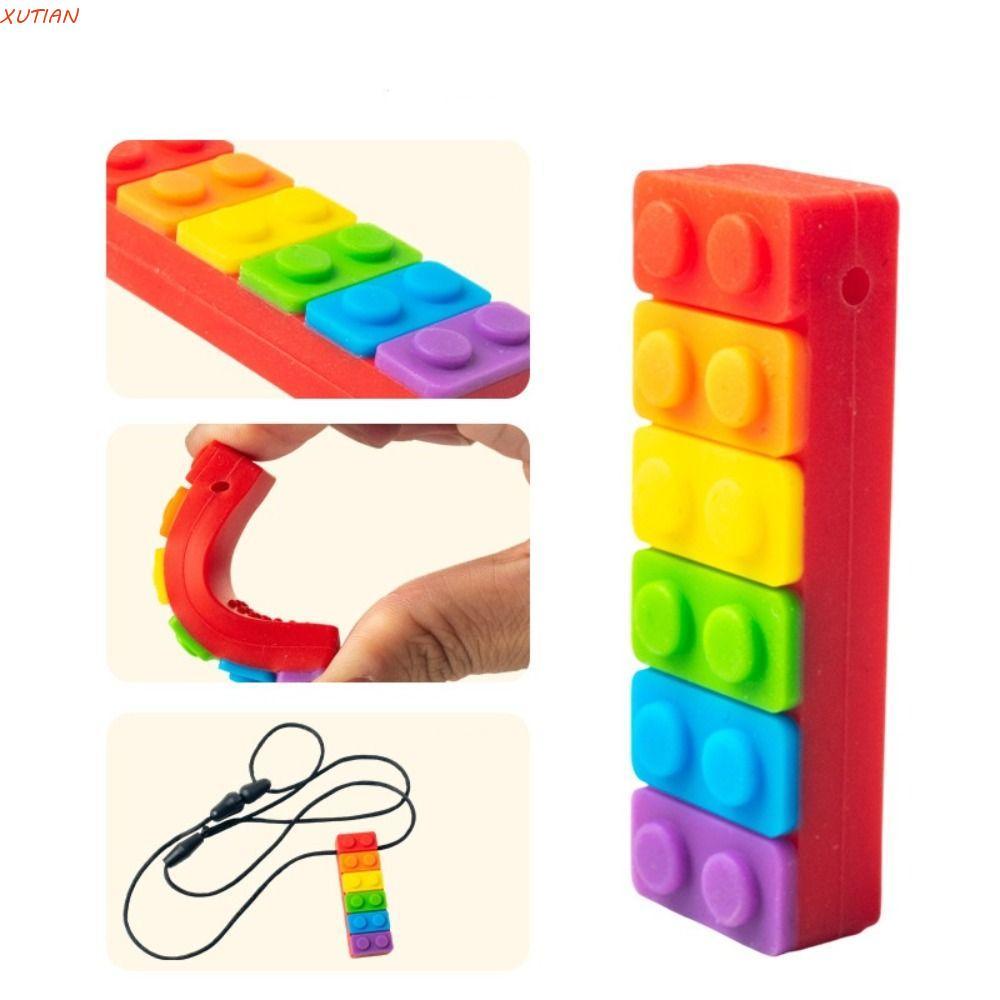 สร้อยคอเคี้ยวสำหรับเด็ก ทำจากยางซิลิโคนเกรดอาหาร ปลอดภัยสำหรับเด็กออทิสติกและ ADHD