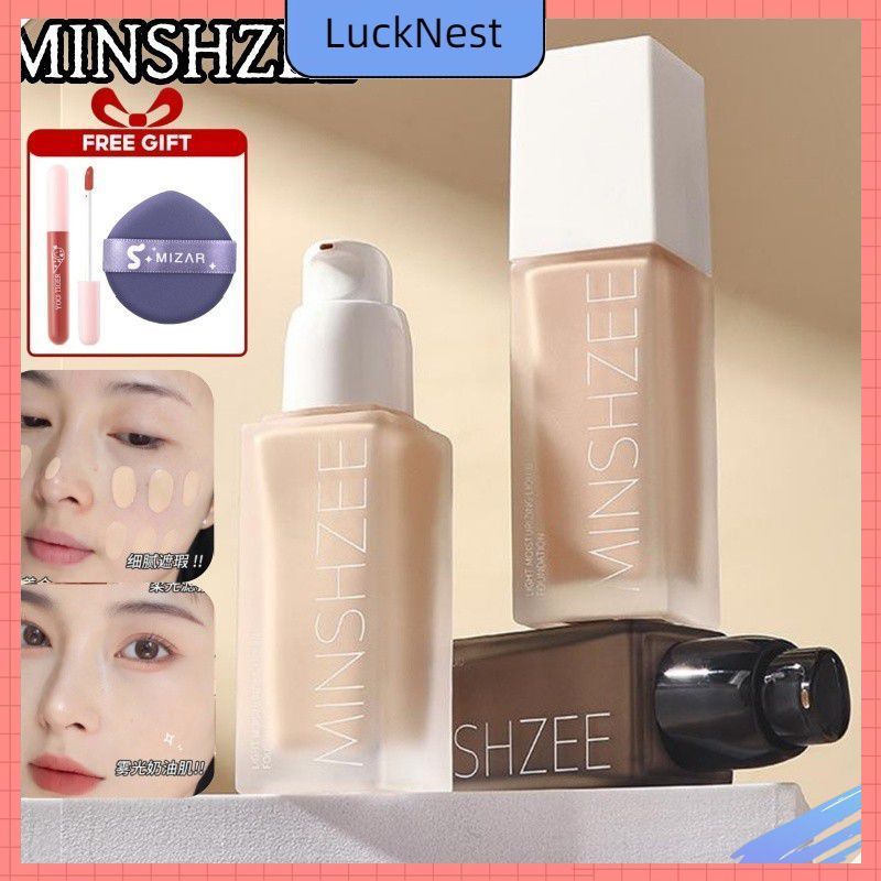 COD❤ [ของขวัญ] MINSHZEE รองพื้นลิควิด 12H แมตต์ คอนซีลเลอร์ บีบี ครีม ติดทนนาน กันน้ำ ให้ความชุ่มชื้