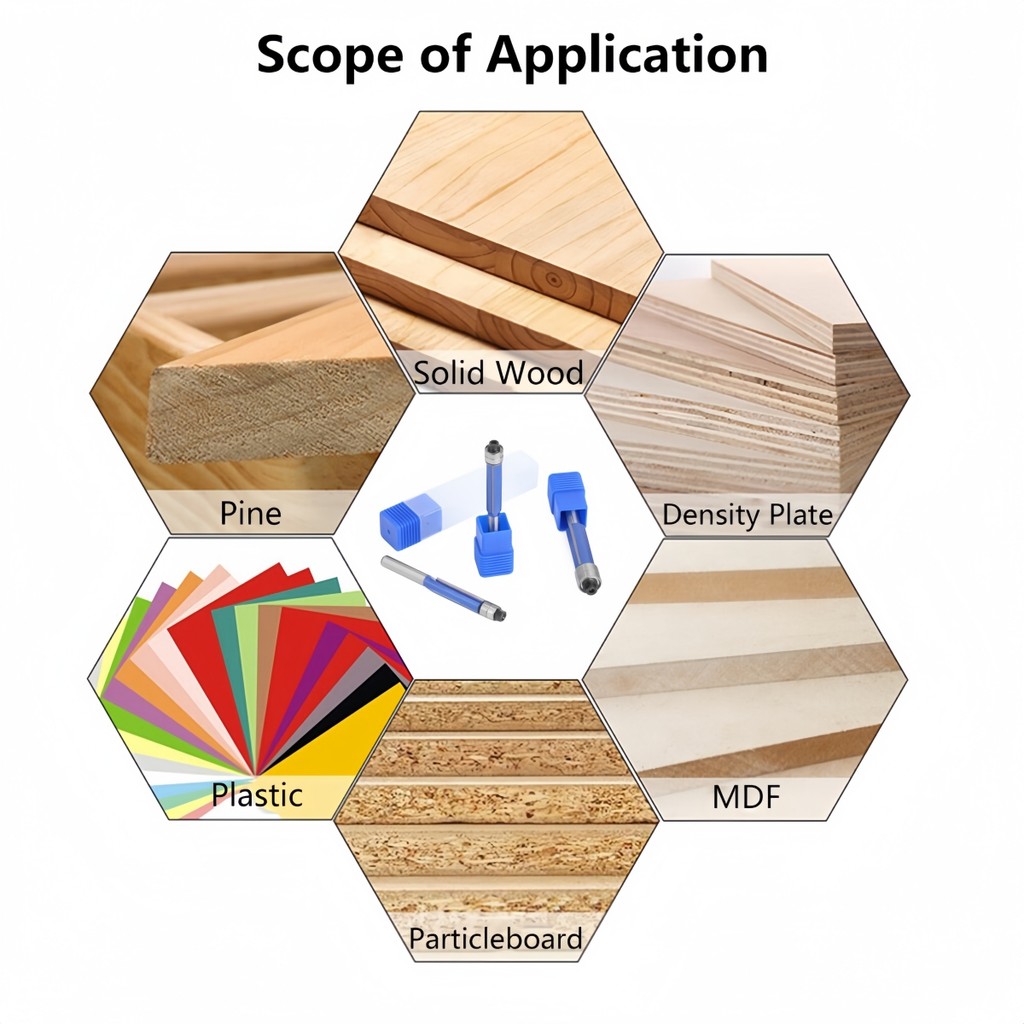 （ชุด 4 ชิ้น）แบริ่งเดี่ยว/แบริ่งคู่ Milling Cutter for Wood  ดอกเราเตอร์สำหรับตัดก้านขนาด1/4 