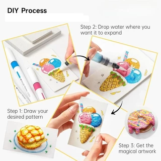 10 ชิ้น DIY โฟมภาพวาดเนื้อกระดาษหัตถกรรมของเล่นเพื่อการศึกษา Puffy Texture กระดาษวาดเครื่องมือสําหรับเด็ก