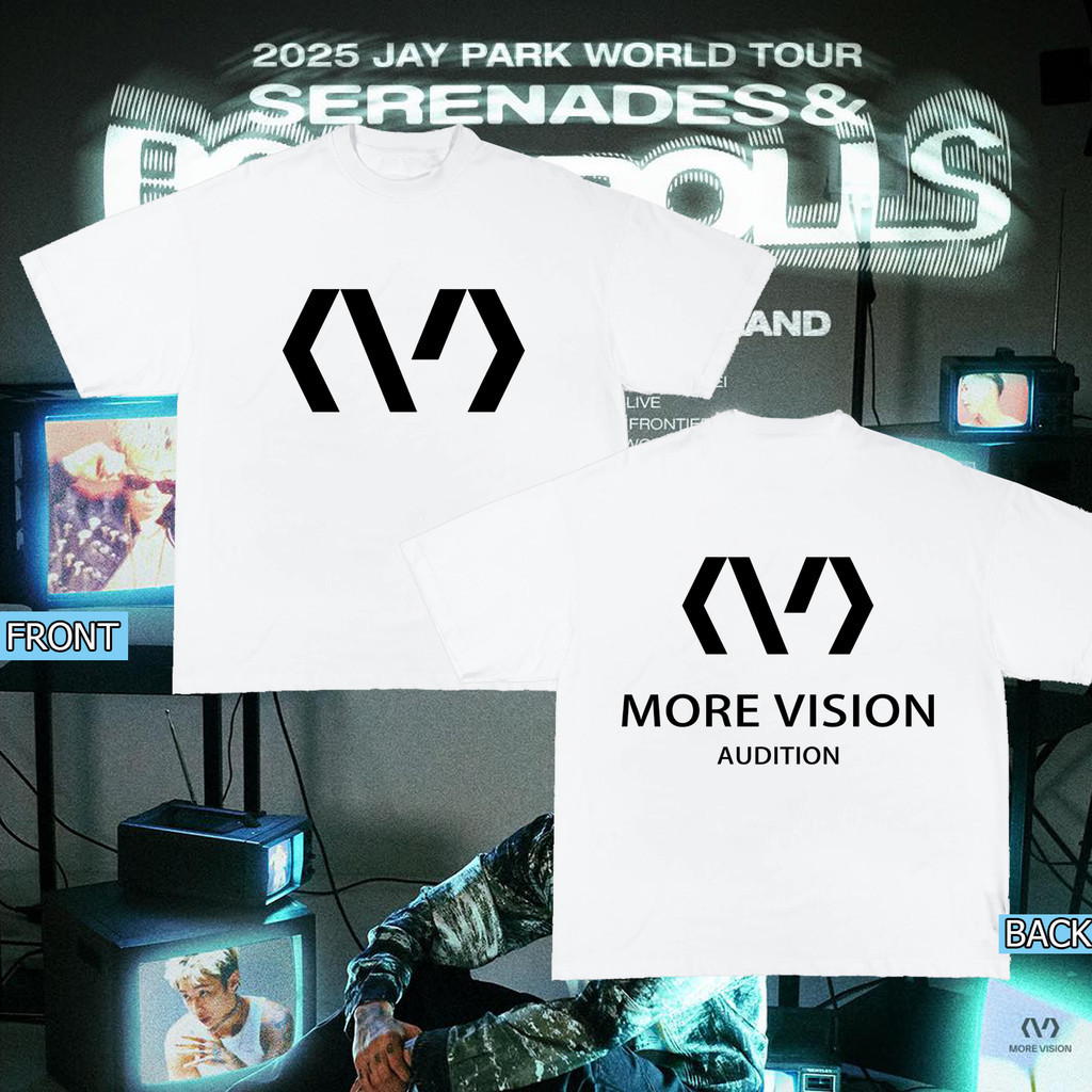 2025 คอนเสิร์ตเสื้อยืดสตรีคอปกผ้าฝ้ายแท้ Jay Park World Tour Serenades & Body Rolls เสื้อยืดพิมพ์ลาย