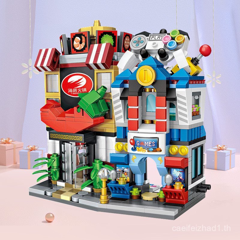 Loz Mini Street View Building Block Stall รถประกอบ Shop ของเล่นเพื่อการศึกษาของขวัญ 7-10-12 ปีชายหญิ
