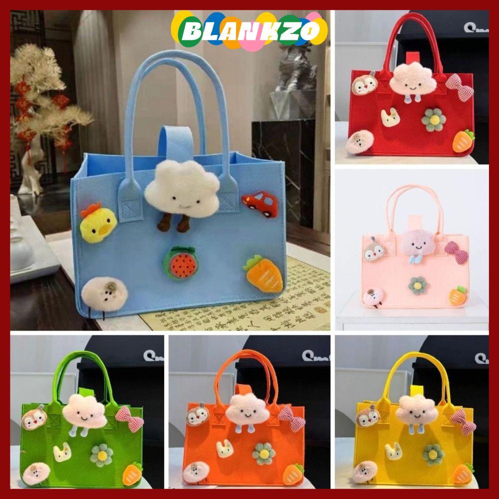 BLANKZO กระเป๋าสักหลาด แบบถือ การ์ตูน ทำจากกล่องของขวัญไม่ทอที่ทนทาน