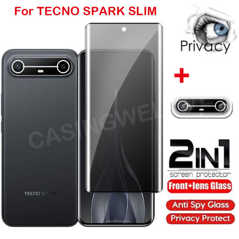 ป้องกันหน้าจอสําหรับ TECNO Spark Slim Tecno Pova Slim 4G 5G 2025 ความเป็นส่วนตัว Hydrogel ฟิล์ม Anti-Spy คลุมทั้งหมดฟิล์มป้องกันหน้าจอกลับเลนส์ป้องกันฟิล์ม