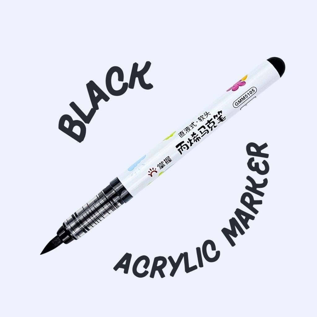Grasp Acrylic Marker Single Black/spanch line punch (GMM5105)