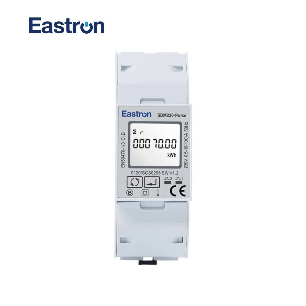 SDM230-Pulse CE 100A Single phase din rail energy meter watt-hour kwh meter, PV solar power meter NO