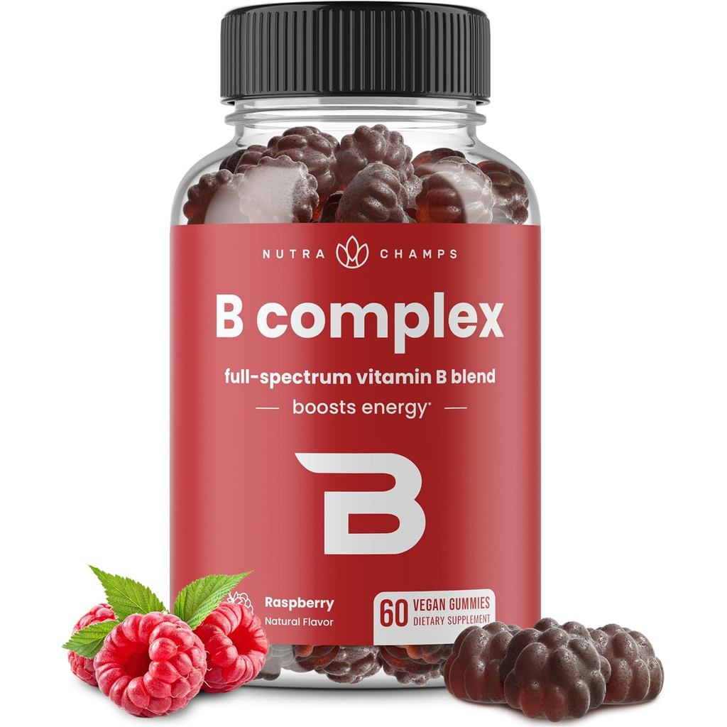 NutraChamps Vitamin B Complex Gummies, Vitamin B Gummies เพิ่มพลังงาน, B Complex Vitamin B1, B2 (Rib
