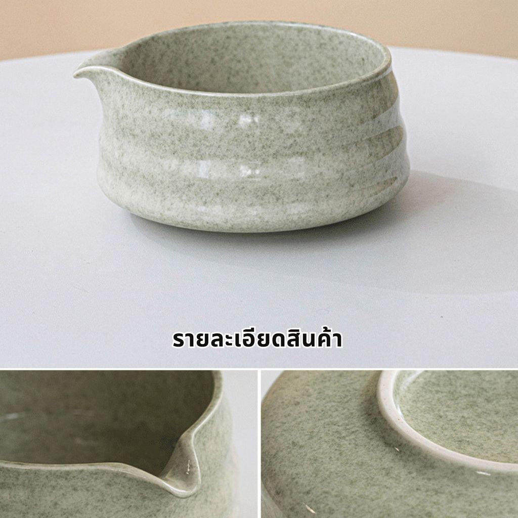 🍵ชุดชามมัทฉะ (2ชิ้น) ชุดชงชาญี่ปุ่น วัสดุคุณภาพสูง เซรามิก สแตนเลส ไม้ไผ่ ดีไซน์สวยงาม ใช้ชงชาเขียวและมัทฉะได้ - รูปที่ 4