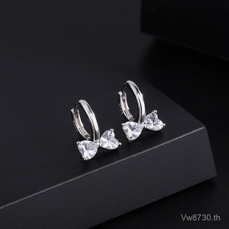 ต่างหูเงินสเตอร์ลิงดีไซน์โบว์ S999 อารมณ์หรูหราสไตล์ไฮเอนด์ KK54