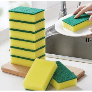 ฟองน้ำล้างจาน สก๊อตช์นาโน แผ่นขัดครัว ฟองน้ำทั่วไป บล็อกผ้าฝ้าย (1-5ชิ้น)
