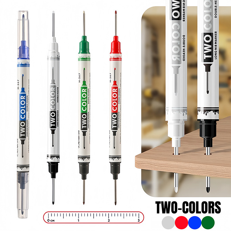 Double-Headed Two-Color Deep Hole Oily Marker 4 สี 20 มม.ปากกายาวกันน้ํา MARKER WJ872