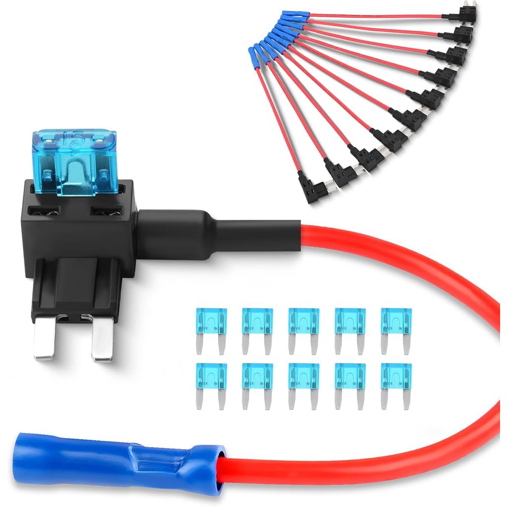 Nilight Fuse Holder Add-a-civiccuit Fuse TAP Adapter Mini ATM APM Blade Fuse Holder-10 Pack , รับประ