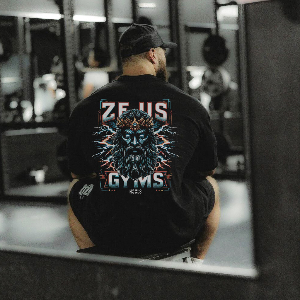 Hot Sale Mens Zeus Gym Oversize Shirt 100% Cotton Gym Clothing