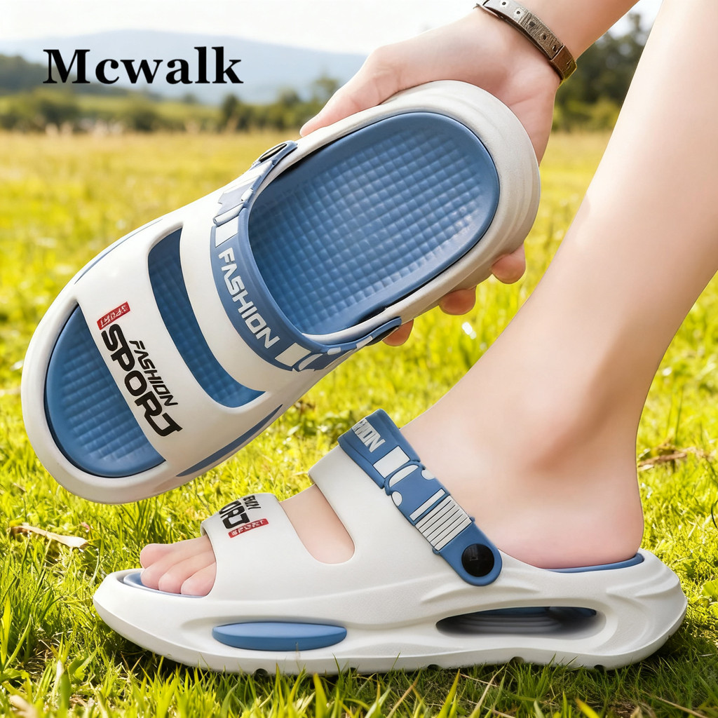 เวลา จำกัด  ลดราคา MCWALK ผู้ชาย  รองเท้าแตะกีฬา  ด้านล่างหนา 5 ซม. ทำงานเดินทาง  รองเท้าแตะ