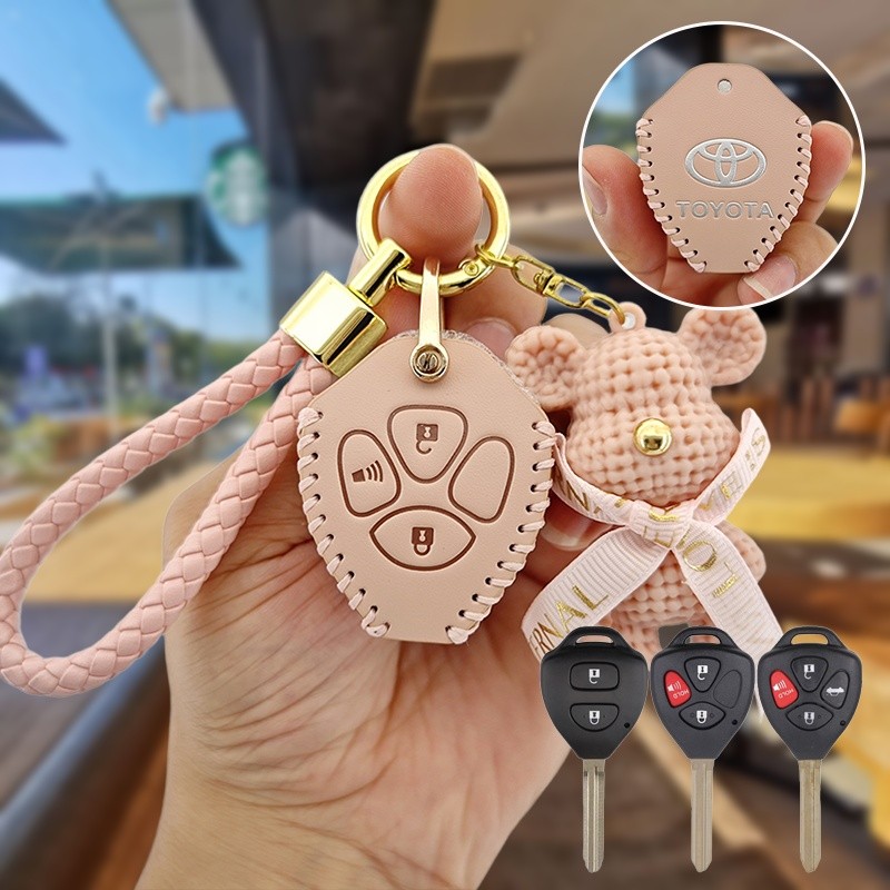 ฝาครอบกุญแจรถสําหรับ Toyota Vigo YARiS L Camry Corolla Rav4 Vios Hiace Sienta Altis Fortuner Innova Prius Reiz หนังรีโมทกรณี
