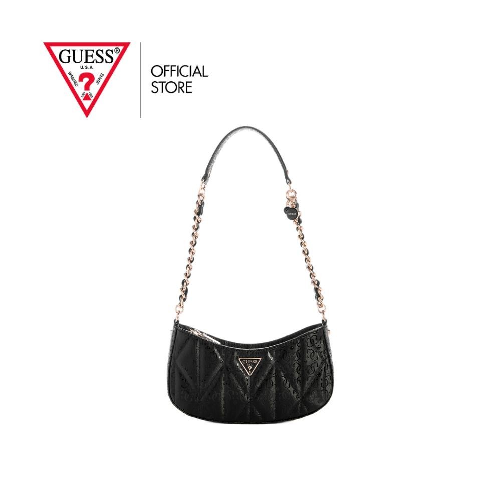GUESS กระเป๋า รุ่น GG966317 ALDINA TOP ZIP SHOULDER BAG สีดำ