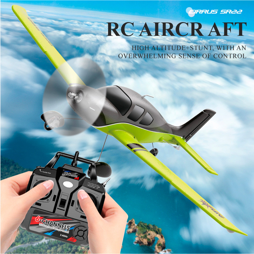 9IMOD RC Plane 580 (SR22) Brushless 4CH EPP Glider อัตโนมัติ Balancing 30Min Flight 200M ควบคุม 1000mAh พร้อมไฟกลางคืนและการแสดงความสามารถด้วยปุ่มเดียว